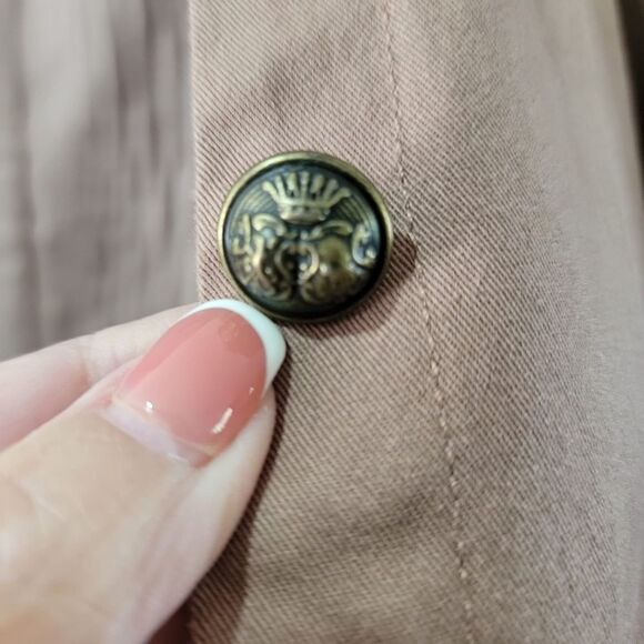 Torrid tan twill georgette peplum jacket Size 2 military mixed media = 2XL - Picture 9 of 10